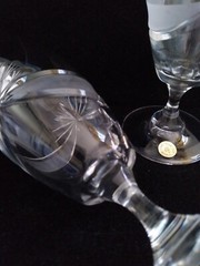 Set of 2 Sklo Bohemia Crystal Fine Cut for Iced Tea or Beer Glasses 7-1/4″H