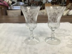 Cambridge Chantilly Glass 5 1/2 Inch Juice Glasses Stem