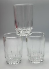 Arcoroc Juice Glasses Set Clear Lancer Clear Cut France 4 Oz Set Of 3