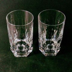 ATLANTIS EVORA HIGHBALL GLASSES, Cut Lead Crystal, 4 7/8″, 11oz, PORTUGAL, 2PCS