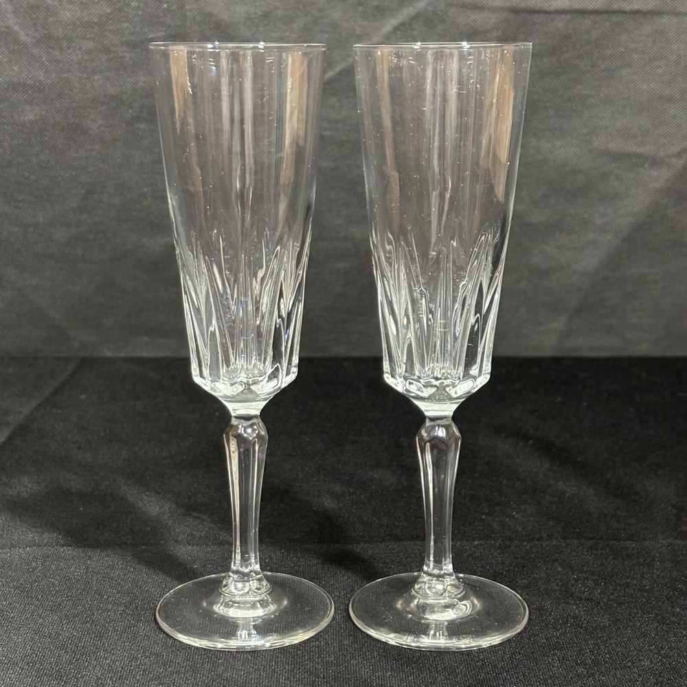 Cristal D’Arques-Durand Champagne Flutes 8″ Clear Glass Stemware