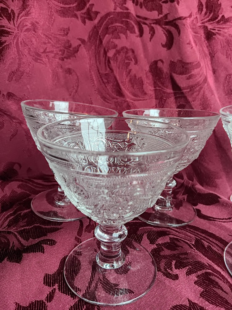 VTG Duncan Miller Pressed Sandwich Champane Cocktail Glasses Set 5