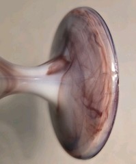 Vintage Purple White Swirl Wavy Slag Glass Goblet Chalice