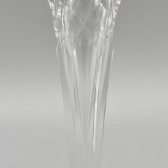 Amethyst Crystal Cut to Clear Starburst 8″ Air Bubble Stem Hock Wine Glass