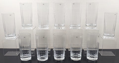 12 Dansk Oval Facette HIghball Set Vintage Clear Paneled Tumbler Bar Finland Lot