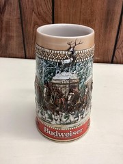 Vintage Budweiser Clydesdale Stein Anheuser Busch Beer Mug Horses Ceramic USA