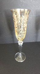 Set of 4 ROGASKA Fluted Champagne Venetian Amber