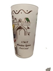 Vintage Federal Glass Christmas Cultural Traditions Frosted Tumbler Glasses Set