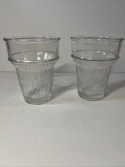 Vintage Libbey icecream cone serving cups glass party tumbler 1970’s set of two