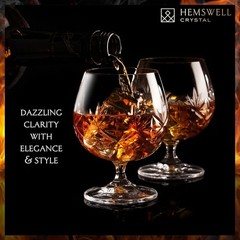 8.5oz European Crystal Brandy Snifter Glasses Set of 2 Glenrigg