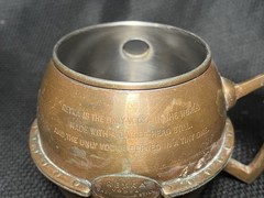 Vintage Reyka Vodka Copper Nautical Ship Porthole Cup Mug with Handle