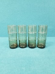 VTG Set of 4 Libbey Bamboo Bash Tiki 7» Glass Tumblers Smoky Tawny
