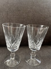 Set Of 2 Stuart Crystal Glengarry Cambridge Cut Pattern Wine Glasses 5.5″