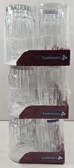 18) Luminarc Lancer 9 Oz Flat Tumblers Set Vintage Clear Cut Cristal Arcoroc Lot