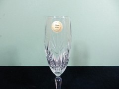 3 Princess House Royal Highlights 7 3/4″ Fluted Champagne Crystal Glasses w Tags