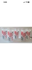 Vintage Set of 5 Frosted Harold’s Club Highball Slots Cards Red White Black