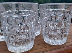 Lot of 8 Fostoria American Shot Glasses Whiskeys Elegant Barware Lead Crystal
