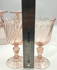5 Cristal D’Arques-Durand Rosaline Pink Swirl Optic Water Goblet 6oz France 5 ¾»