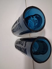 Corralejo Blue Glass Drinking Glasses Set of 2, 4.5″ Tall, Tequila shot glasses
