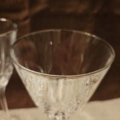 Set Of 2 Cristal D’Arques Cassandra Platinum Water/Wine Glasses, 8 1/4″ Tall