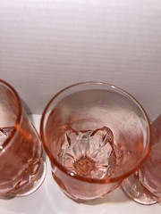 4 Vintage TIFFIN Franciscan Cabaret Pink Tea Glass Goblets Mint! HTF!