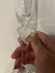 Set of Two (2) GORHAM 1831 ~Amore Champagne Flutes Hearts on Stem From Germany