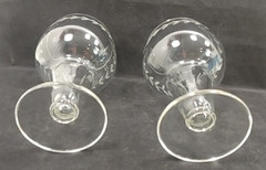 Hand Blown Etched Daisy Flower Goblet Sundae Balloon Glass Vintage 6 1/4″