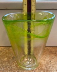 Kosta Boda Green Swirl Mine Tumbler Ulrica Hydman-Vallien UHV Art Glass Sweden