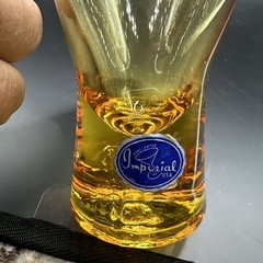 4 Vtg Imperial Glass Reflection Sunshine Yellow Gold Wine Glass 12oz 040997