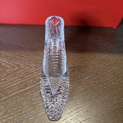 Vintage Beyer Bavaria Cut Crystal Glass Cinderella Shoe Slipper 7″x2″ (Bin 3)