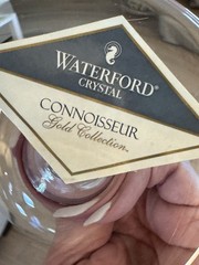 NIB Waterford Connoisseur Gold Collection Crystal Montrachet Wine Glass Set of 2