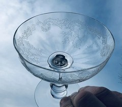 Saint Louis Massenet Cleo Champagne Coupe Glass Cristal Engraved Napoleon III K