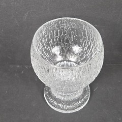 1 Iittala Kekkerit 5.5″ Textured Glass Water Goblet Finland Timo Sarpaneva MCM