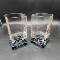 Disaronno Cocktail Glasses Very Light Pink Cup Dark Blue Base Barware Set Of 2