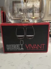 RIEDEL Vivant Stemless Wine Tumbler Set of 2 25.3oz Clear Glass Box