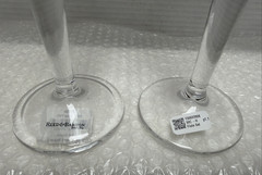 REED & BARTON PAIR LEAD CRYSTAL CHAMPAGNE FLUTES – 2 PC SET – NEW OPEN BOX