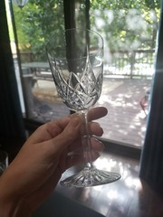 (4) Water goblet 6-5/8″ Glasses, Crystal Baccarat Epron Cut base Signed aft 1936