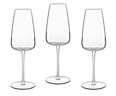 LUIGI BORMIOLI TALISMANO PROSECCO FLUTE WINE GLASS 3 PCS 13.5 OZ 9.6″H ITALY NEW