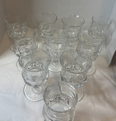 One-King’s Crown Wine Goblet Clear Glass Tiffin Franciscan Pressed Vintage