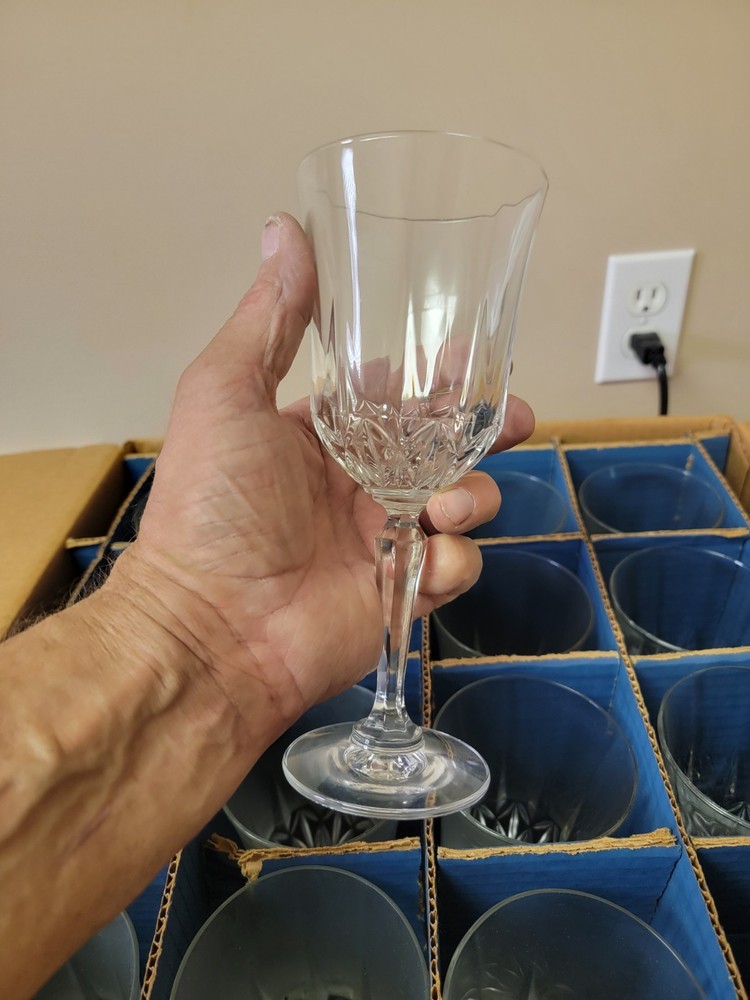 Set of 16 Royal Astoria 24% Lead Crystal Vintage Water / Wine Goblets, Used Once
