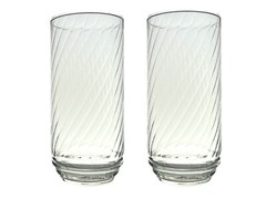 Ribbed Optic Swirl Tumbler Glass Set of 11