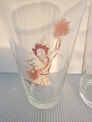 Vintage Mid Century Retro Football Player and Cheerleader Glasses