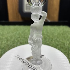 1 Vintage Crystal Port Glass Bayel Bacchus Male Nude Frosted Figural Stem 6”