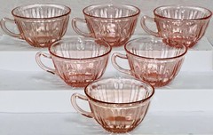 6 Anchor Hocking OLD CAFE PINK * CUPS*