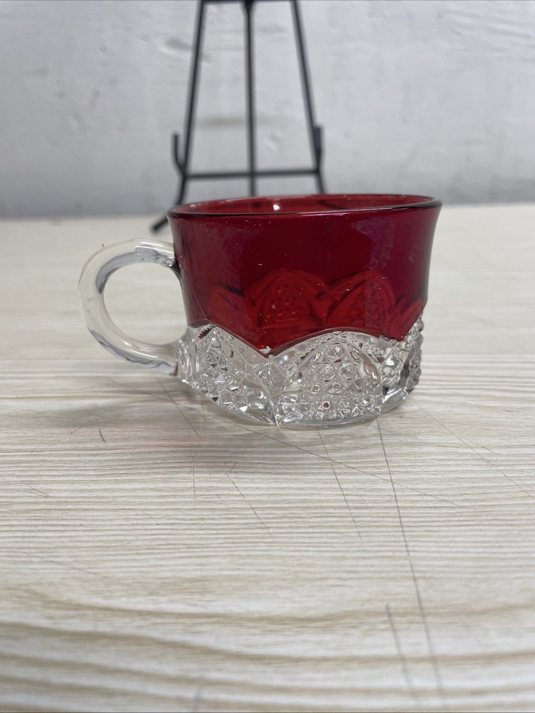 EAPG Duncan and Miller Button Arches Ruby Stain glass cup mug 1897