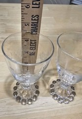Water Glass Etched Grape Design Set Of 2