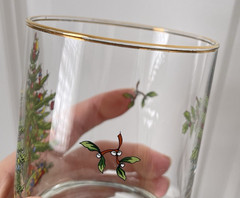 4 Spode Christmas Tree Double Old Fashioned 14 oz Gold Rimmed Glasses READ