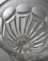 Antique Early American Flint Glass Bull’s Eye and Prism Bulb Stem Goblet 1850s