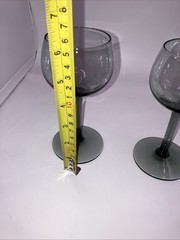 Set of 2 Wine Glasses Smoke Grey Vintage