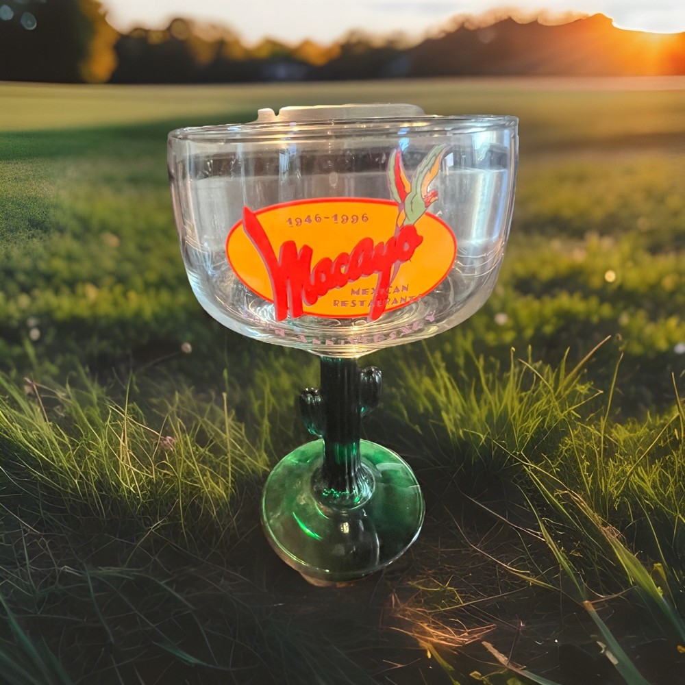 MACAYO’s Mexican Restaurant 50th Anniversary Cactus Stem Margarita Glass 6”